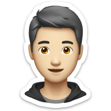  chinese male character avatar, 20 year old  sticker