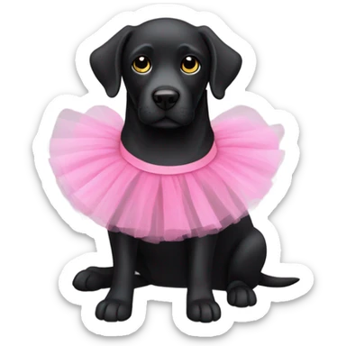 Black Labrador with tutu sticker