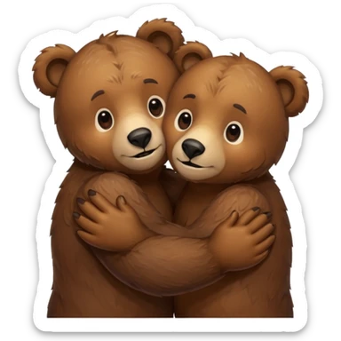 2 bears hugging sticker