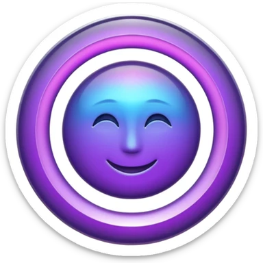 A sleek, metaphorical emoji icon representing Brand Proficiency. A central, glowing violet energy core radiating subtle, elegant light ripples outwards. Modern, minimalist style, premium feel. Isolated on white background. sticker
