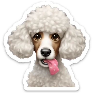 Poodle giving a kiss sticker