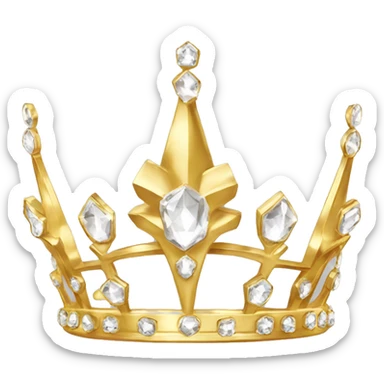dainty gold crown crystal tiara  sticker