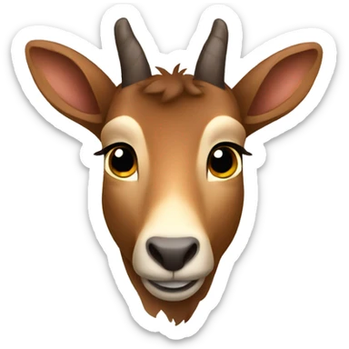 happy smiling brown chamois thinking sticker