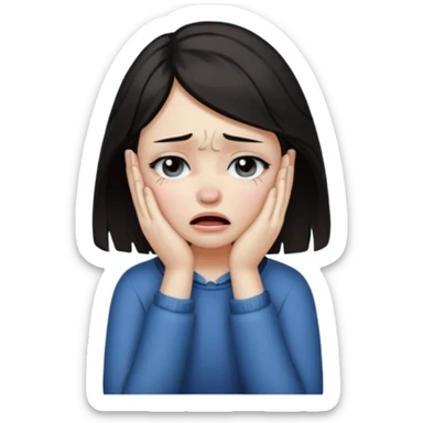 A girl choking herself  sticker