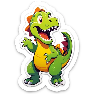 Dinosaur dancing sticker