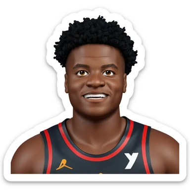 smiling boy in basketball uniform sticker