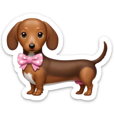 Dachshund with hello kitty bow sticker