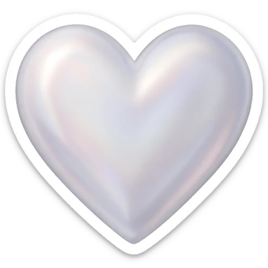 digital illustration of a heart with a pearl sheen, no background sticker