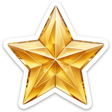 carved crystal star a shining "$" symbol sticker