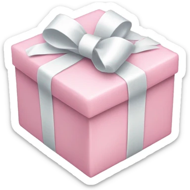 Light pink present with white ribbon bow sticker