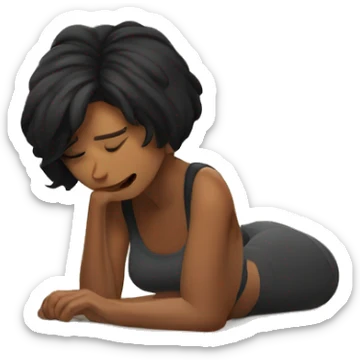 Chica negra durmiendo  sticker