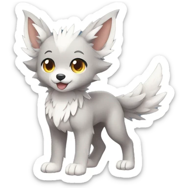 Kawaii Cute Winged Wolf-Pokémon full body sticker
