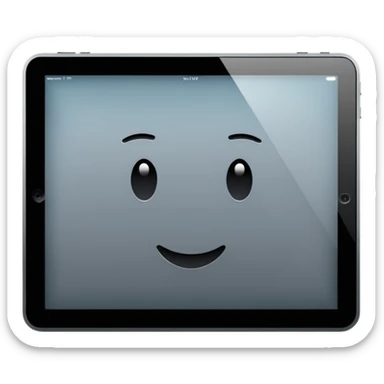 modern new iPad, minimal, flat, in the style of the Apple phone emoji sticker