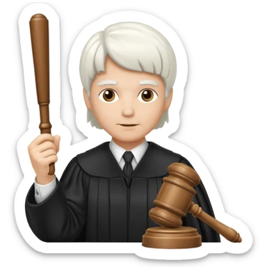 Judge with white wig and gavel sticker