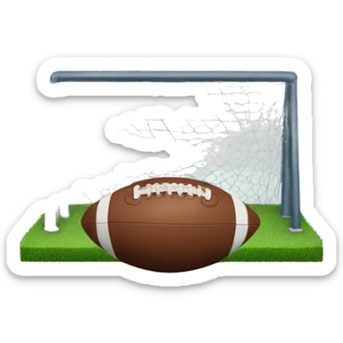 American Football goalposts with american football going through them sticker