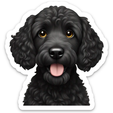 All Black golden doodle dog sticker
