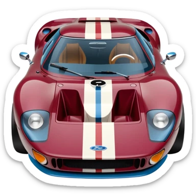 Ken miles’ ford gt 40 claret and blue sticker