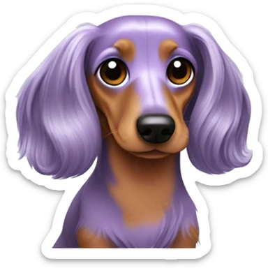 Lilac long haired dachshund sticker