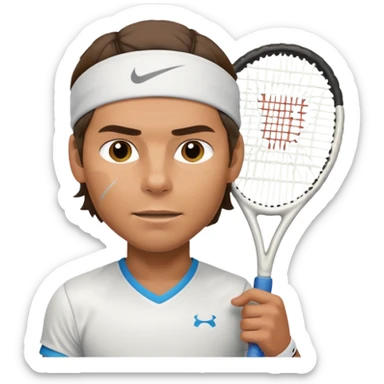 rafael nadal half body with head band,half body, tennis racket sticker