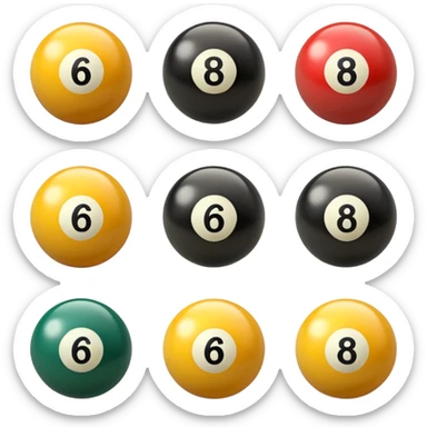 6 numbered billiard ball  sticker