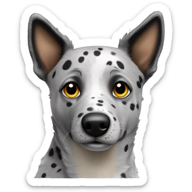 Grey spotted heeler dog sticker