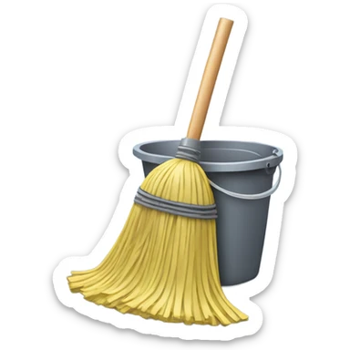 Broom with mop bucket  sticker