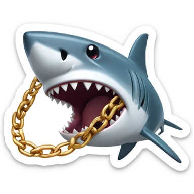 Shark with a Cuban link chain sticker