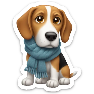 Beagle in Alaska, with winter clothing sticker