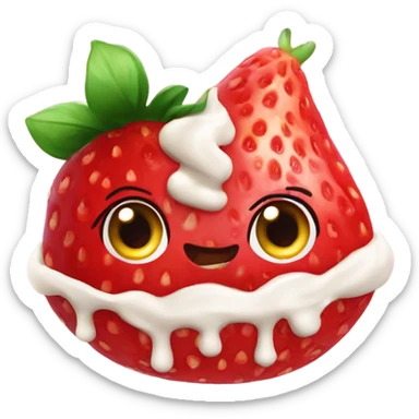 Frutilla con crema sticker