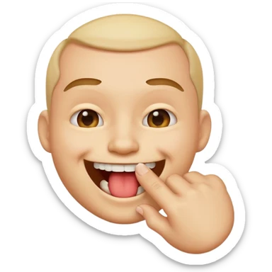 Emoji who bite his finger like he is flirting  sticker