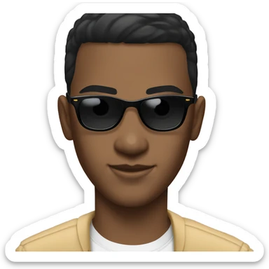 cool boy with black buzz cut hair and cartier sunglasses sticker
