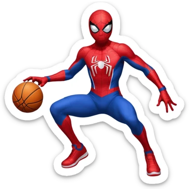 spider-man playing basketball  sticker