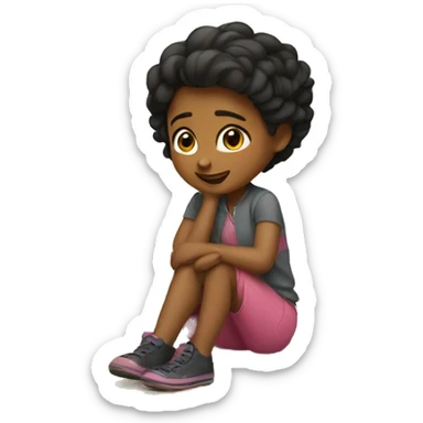 Girl sitting in the corner sticker