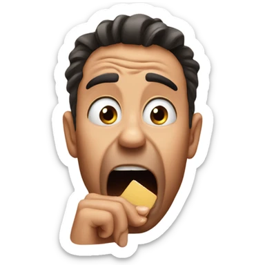 scared emoji biting nails sticker