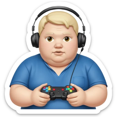gamer obese  sticker
