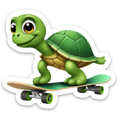 Turtle on a skateboard  sticker