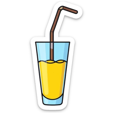 Cut water drink hanging from a stick sticker