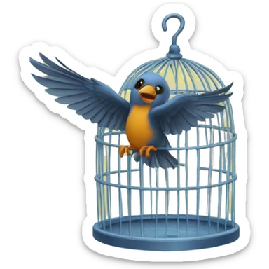  A Bird which is flying Away from it‘s Cage  sticker
