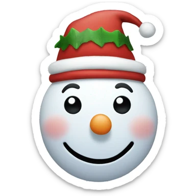 snowman with christmas hat sticker