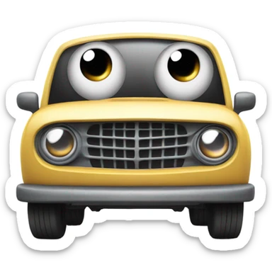 A car with big eyes staring at you sticker