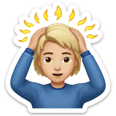 A person who shows off and pulls his hair back sticker