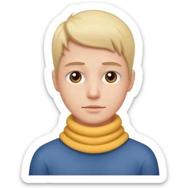 Straight face with hands around the neck sticker