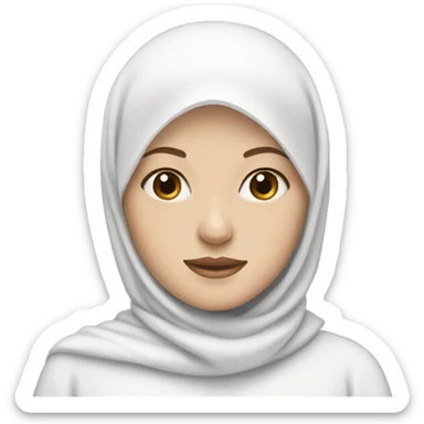 White hijabi woman, white skin  sticker