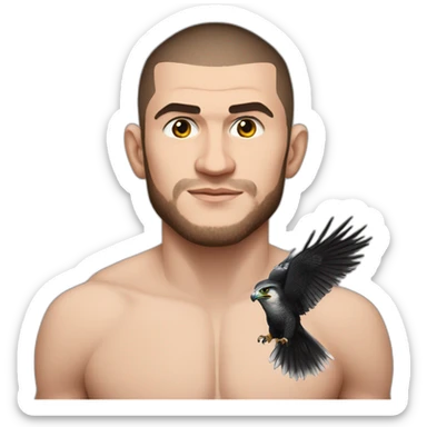 Falcon on the shoulder of khabib nurmagomedov  sticker