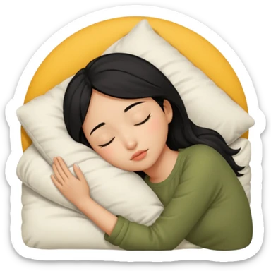 Black haired, olive-skinned Asian girl sleeping alone  sticker