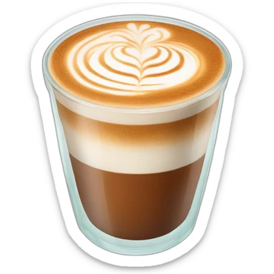 three layered cappuchino in glass sticker