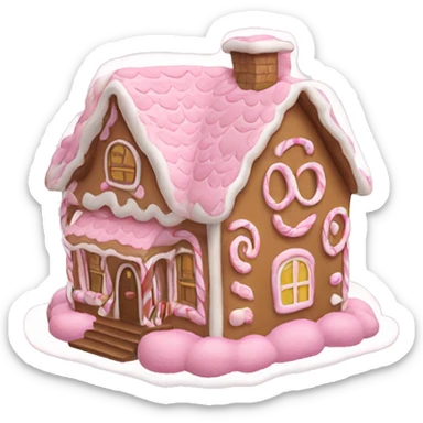 Pink gingerbread house sticker