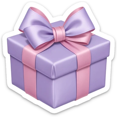 light lilac cute gift with a light pink bow, variation 3 sticker