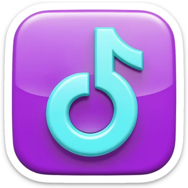 Purple and Cian Symbol of TikTok  sticker