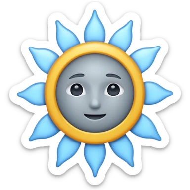 gray-blue sun emoji icon sticker